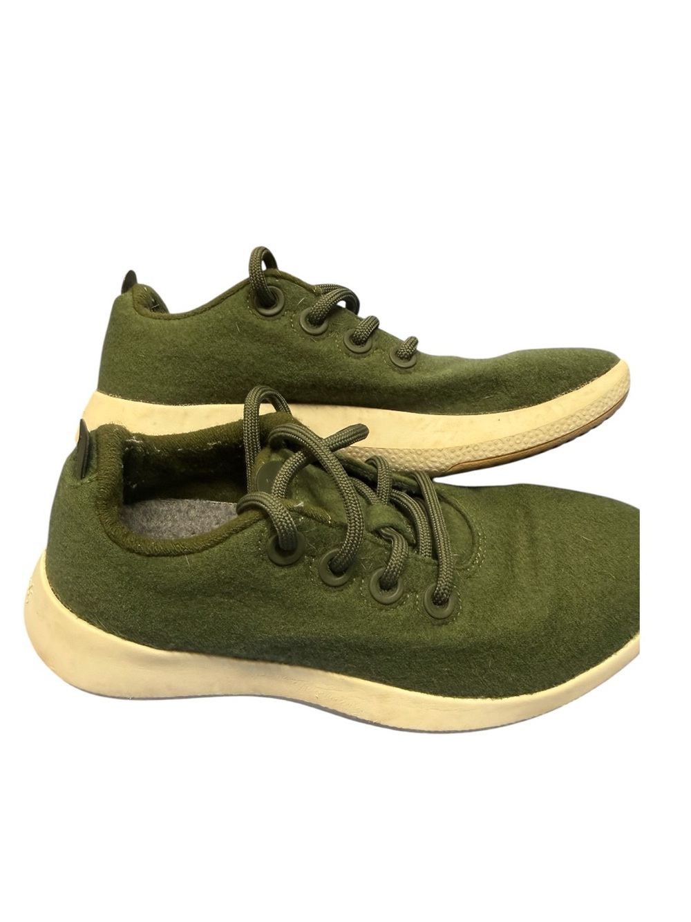 allbirds Wool Sneaker in Olive Green with Cream Sole Size 8 - Picture 3 of 7